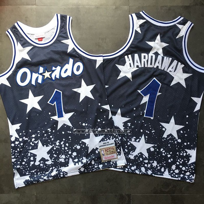Camiseta Orlando Magic Penny Hardaway NO 1 Independence Day Mitchell & Ness Azul